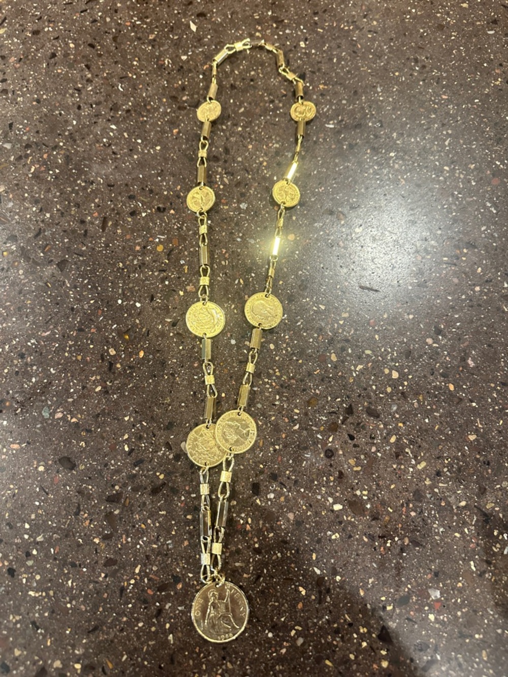 Gold-Tone Coin Link Necklace - Women